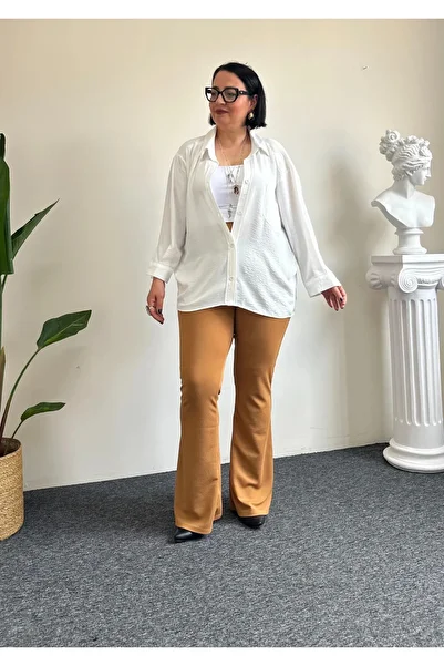 Vio Moda Büyük Beden Zr Crepe Lycra Spanish Trousers