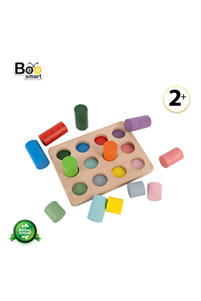 Bee Smart Renkli Silindir Yerleştirme Eğitici Silindir Montessori Oyuncakları