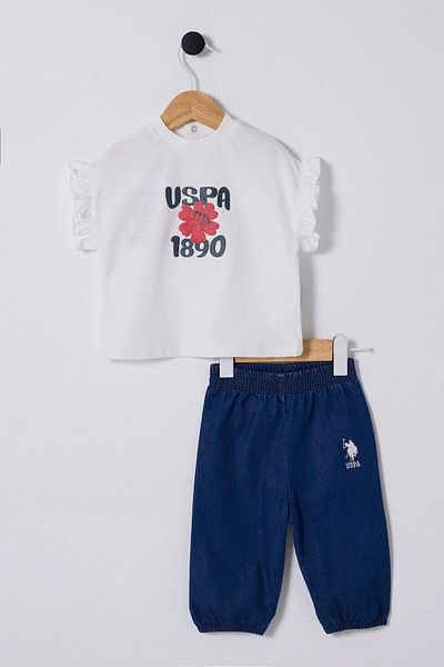 U.S. Polo Assn. U.S. Polo Assn. Baby Girl 2-Piece Set - White