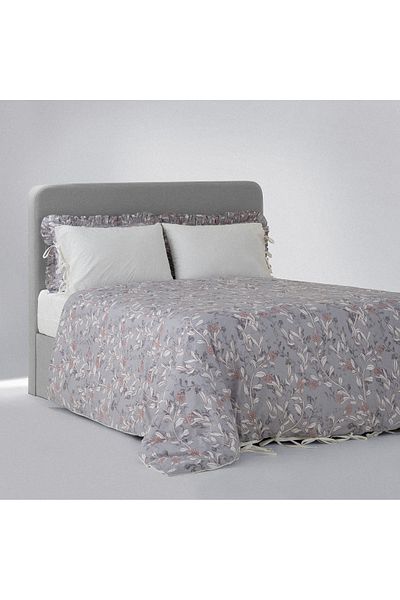 Ecocotton Σετ Παπλωματοθήκη Ελάτης Διπλό 100% Βαμβάκι Μη Σιδερένιο Τυπωμένο 200x220 εκ.