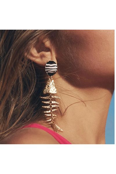 mos&more Brand Earrings, Gold Fish Stylish Women's Earrings