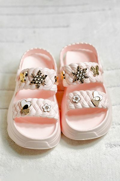 Ayakkabı Durağı Women's Heeled Soft Sole Stone Sandals Slippers