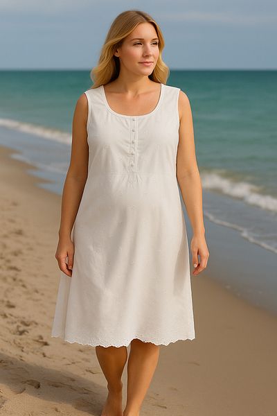 Rossa İntimo 100% Cotton Fisto Fabric Nightgown Set with Dressing Gown – Elegant, Modern and Natural Design
