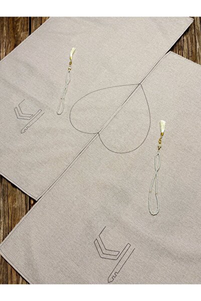 AYHANHOME Heart Minimal Kaaba Κεντημένο λινό ζευγάρι Χαλιά προσευχής Δώρο προίκα