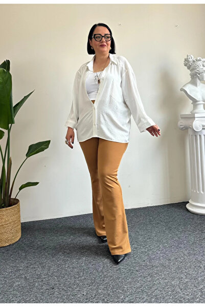 Vio Moda Büyük Beden Zr Crepe Lycra Spanish Trousers