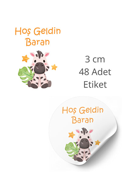 ST Design Kişiye Özel İsimli Doğum Günü Etiketi, Kendinden Yapışkanlı Babyshower, Hoşgeldin Bebek Sticker