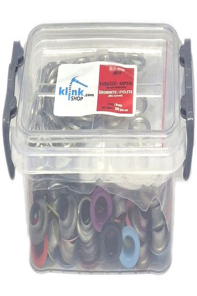 Klinkshop Number 3 Mixed Colors Eyelet Hammer Application Apparatus and 150 Pieces 5mm Eyelet Kit
