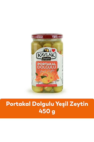 Kavlak Zeytin Portakal Dolgulu Yeşil Zeytin 450 Gr Cam Kavanoz
