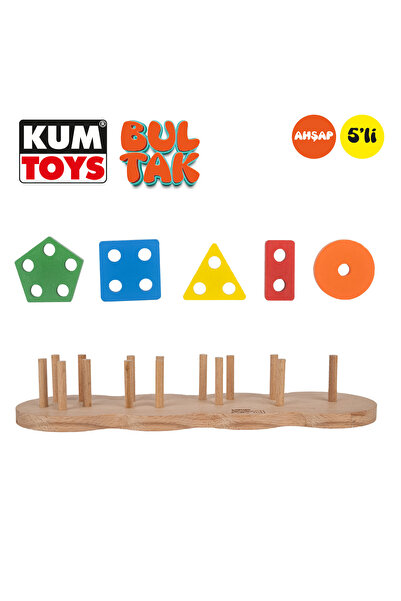 Redka Ahşap 5'li Bultak Eğitici Oyuncak Öğretici El-göz Koordinasyonunu Kutu Oyunu Akıl Oyunu