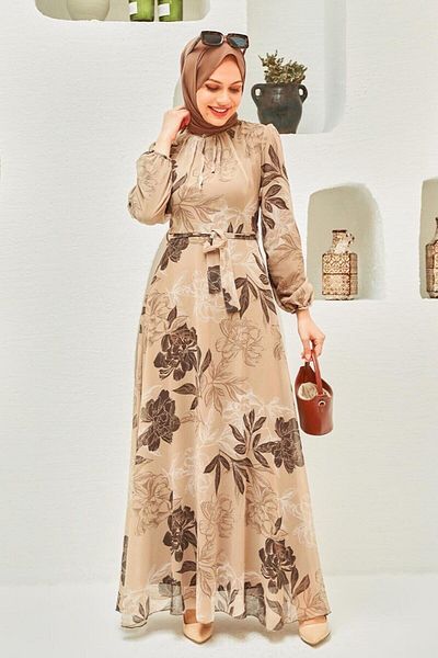 Neva Style - Φόρεμα Hijab με λουλουδάτο σχέδιο 279062 v