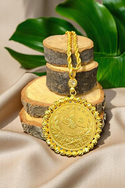 BEYZA DERELİ TAKI AKSESUAR 22 Ayar Altın Kaplama Dorikalı Reşat Kolye