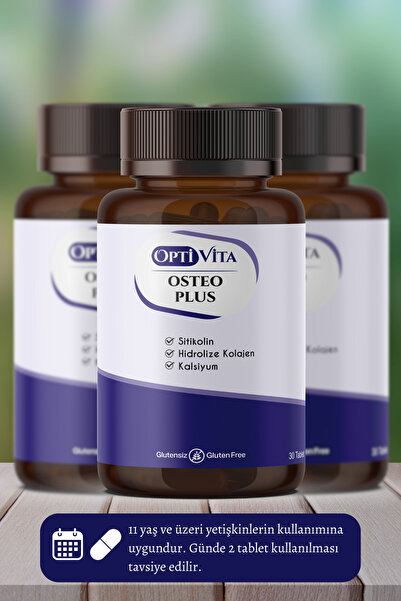 Optivita Osteo Plus 30 Tablet Kalsiyum, Magnezyum, Sitikolin, Kollajen, Çinko D Vitamini Çinko Bakır Selenyum