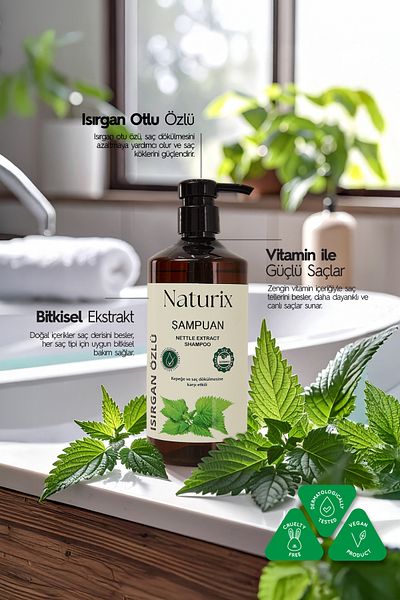 Naturix No-Frizz Dandruff Square Shampoo Set 2X600Ml & Black Garlic Shampoo 2X600Ml