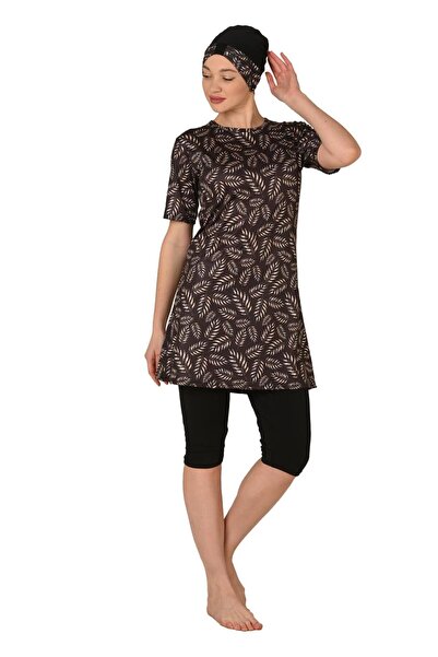 Fantasy Μισόκλειστο μαγιό Hijab με κοντό μανίκι - 3454