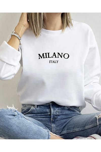 COHERENT Unisex Women/Men Milano Custom Colorful Oversize Crew Neck Cotton Sweatshirt