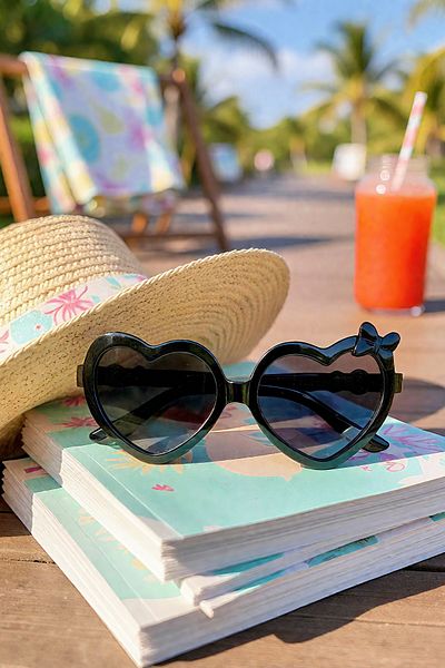 MACERATİ Heart Bow Uv400 Black Children's Sunglasses 4036