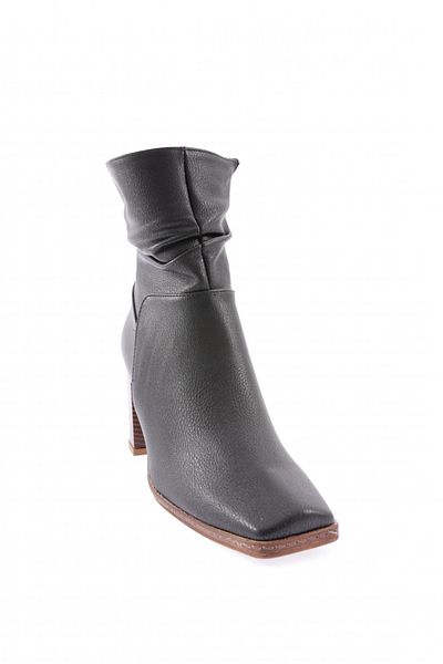 DGN Black Pointed Toe Drawstring Heeled Women's Boots - Fediye 224463285