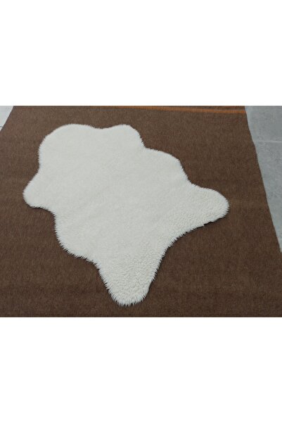 70 X 100 Cm Beyaz Renk, Yeni, Yumuşacık, Yıkanabilir, Kaymaz Taban Peluş Post