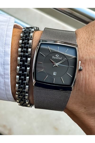 Bentini Men's Wristwatch - Guaranteed, Waterproof and Rustproof, Colorfast Steel Cord and Case