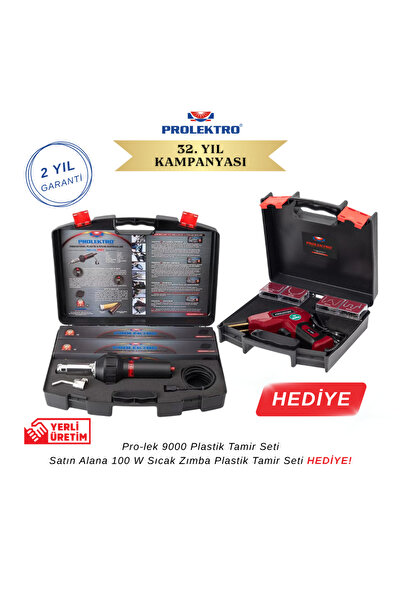 Prolektro Hediyeli Tamir Paketi- Pro-lek 9000 Plastik Tamir Seti 100 W Sıcak Zımba Plastik Tamir Seti