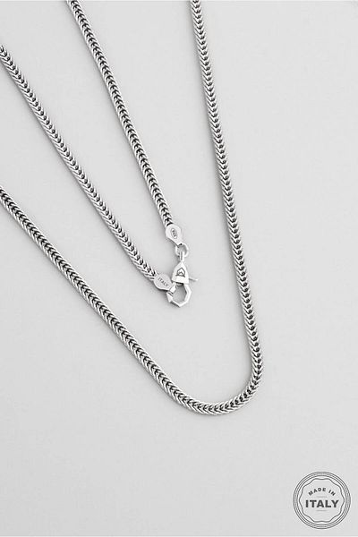 So CHIC... Italian Design Knitted Model Silver Men's Necklace