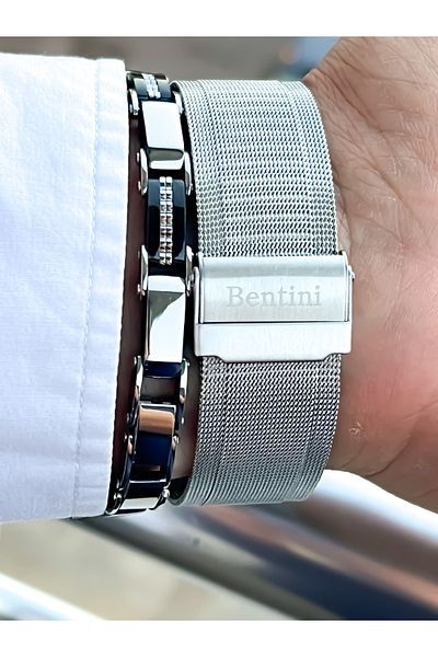 Bentini Men's Wristwatch - Guaranteed, Waterproof and Rustproof, Colorfast Steel Cord and Case