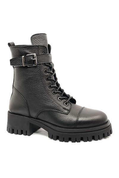 Greyder Cizme militare negre de damă din piele naturală 4K2UB59181