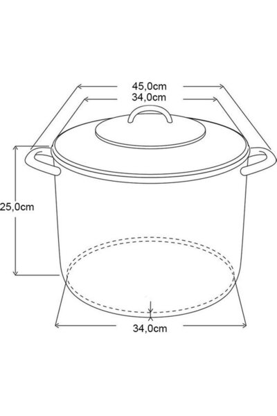 Michelino XXL pot with lid, 21 liters, 34 cm, stainless steel, silver