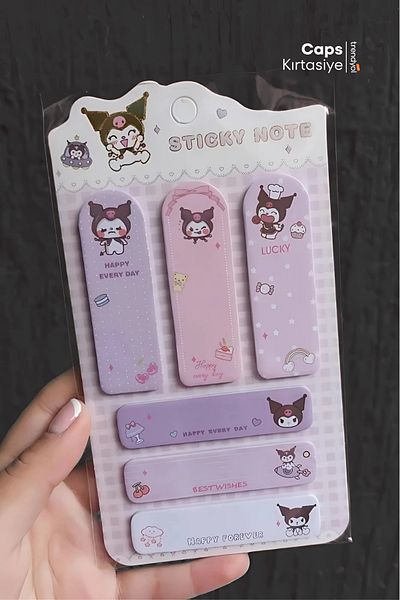 caps office 1 Piece Sanrio Character Sticky Note Paper Set – Kuromi My Melody Cinnamoroll Memo Pad