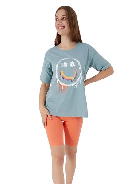 vory Women's Short Sleeve T-Shirt and Short Leggings Bottom Top Set Home Wear Vr.Rp.Ky30.A.79.Y08
