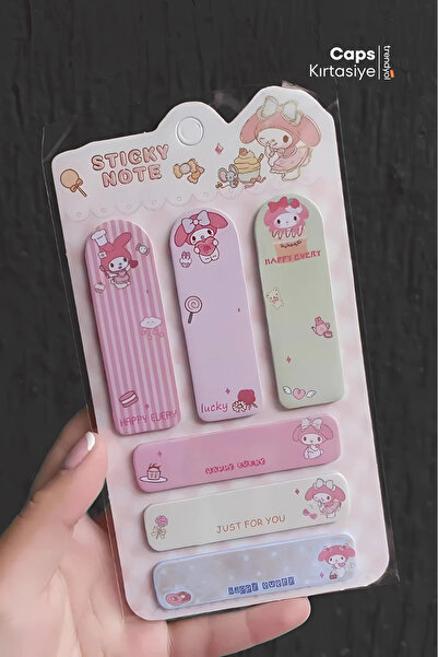 caps office 1 Adet Sanrio Karakterli Yapışkanlı Not Kağıdı Seti – Kuromi My Melody Cinnamoroll Bloknot