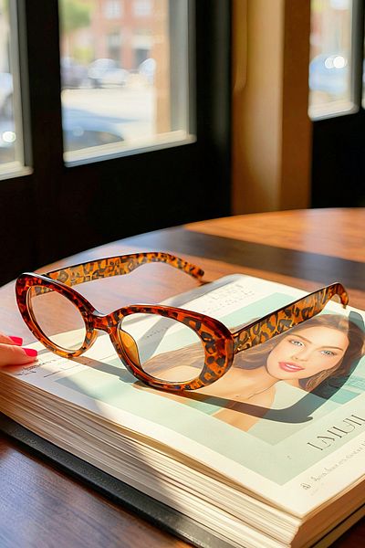 Eyesofia Cat Eye Classic Vintage Leopard Glasses