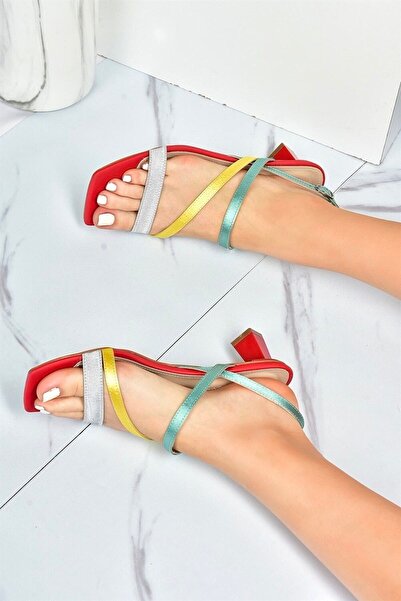 Fox Shoes Red/green Satin Fabric Women's High Heel Shoes M518067504