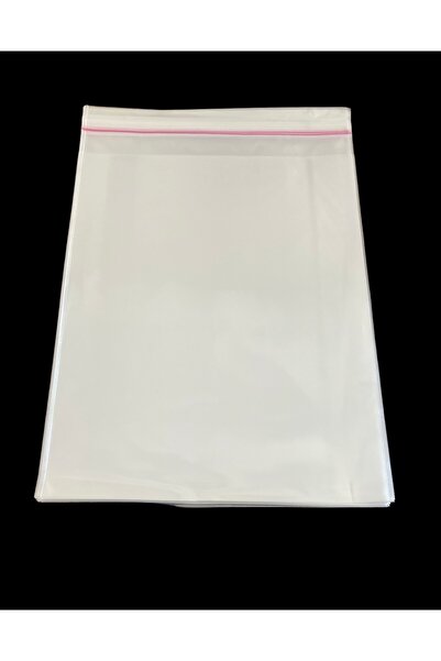 HG Tedarik 500 Adet 25x35 Cm Bantlı Yapışkanlı Opp Jelatin Poşet, Şeffaf  Poşet ( 25x30+5 Cm)