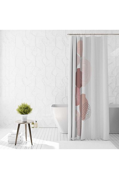 Ella Home Italia Ella Home Circle shower curtain with 12 rings, polyester, water resistant, multicolor, 180x200 cm