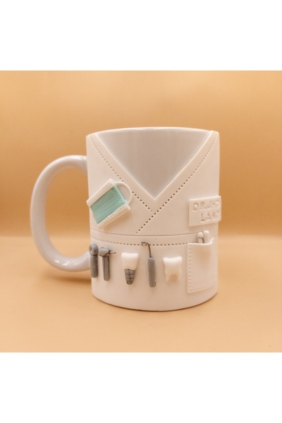 kuphane Kişiye Özel El Yapımı Diş Hekimi Hediyesi, Doktor Kupa Bardak, 3d Kah...