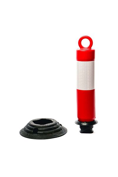 BSP Guard Signal post with reflective strip and removable base 50 cm