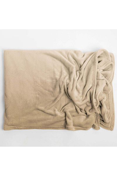 Ella Home Patura Ella Home, calduroasa si moale, Poliester, Crem, 170x130cm