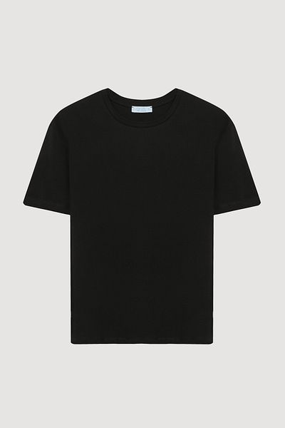 Quzu Crew Neck Oversize Basic T-Shirt Black