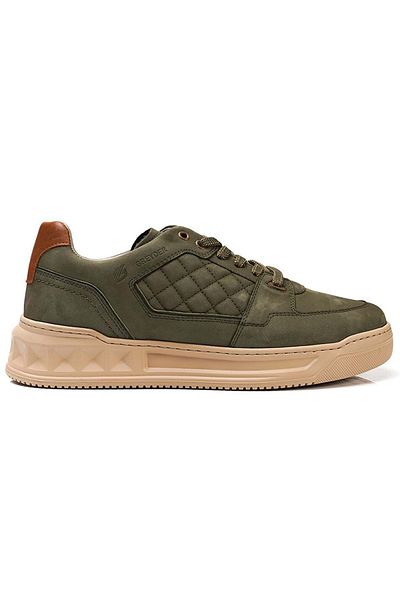 Greyder Men's Khaki Genuine Leather Sneakers 3k1sa17002