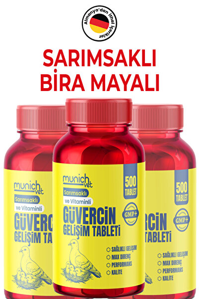Munich Vet Sarımsaklı Bira Mayalı Güvercin Tablet 3 kutu 1500 tablet