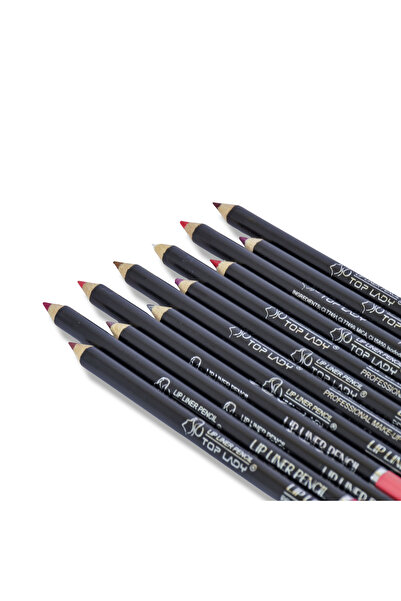 Top Lady مجموعة أقلام تحديد شفاه 12 لون محدد شفاه ثابت ومقاوم للماء واحترافي