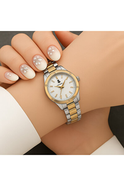 PW POLO WHITE Gold Silver Color Women's Wristwatch Pw97