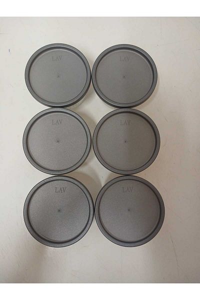 LAV Feyzade Round Flower Patterned 6 Pieces 800Cc Anthracite with Lid