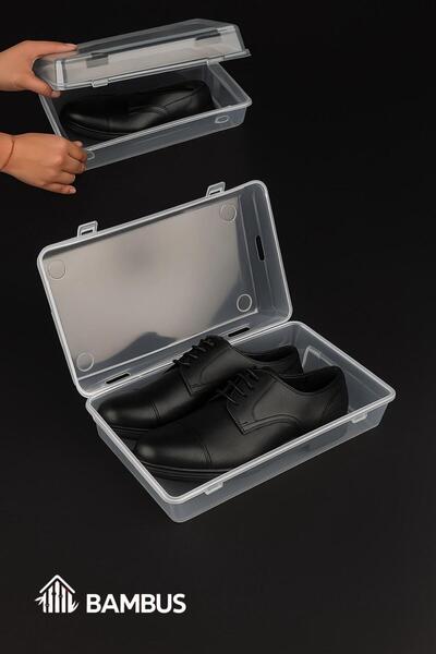 Bambus Home 10'lu Şeffaf Erkek Ayakkabı Kutusu