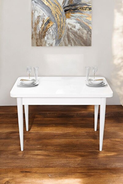 Sar Pakete Meva Serisi 70x110 Beyaz Mdf Masa Sabit Mutfak Masası