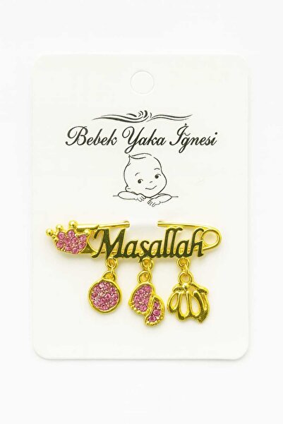 UmBaby Maşallah Bebek Hediyelik Mavi Yazılı Yaka İğnesi