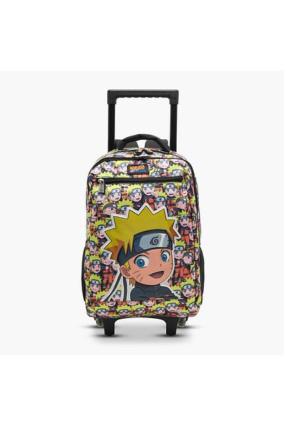TV TOKYO Naruto Print Trolley Backpack with Retractable Handle and Wheels - 16 inches