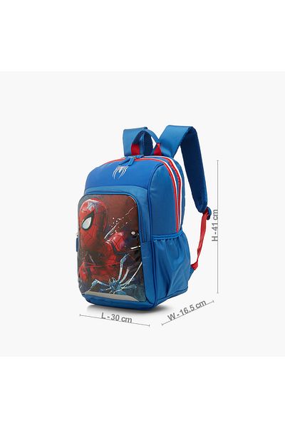 Marvel Spider-Man Print Backpack with Adjustable Straps and Zip Closure - 16 inches