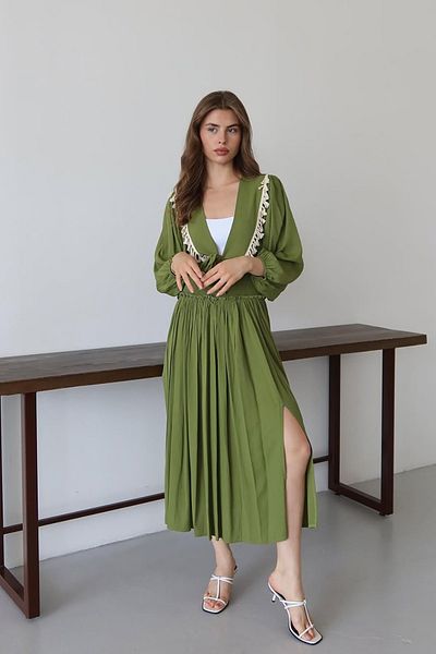 Neşeli Butik Women's Tassel Detailed Slit Bohemian Suit Nbnp015
